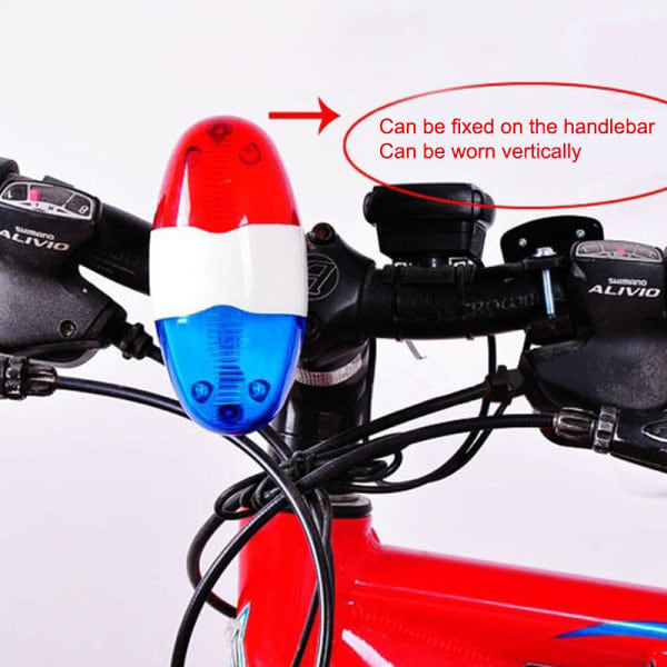 6 LED 4-tons Cykelklocka Polislampa Elektronisk Horn Sirene Ki