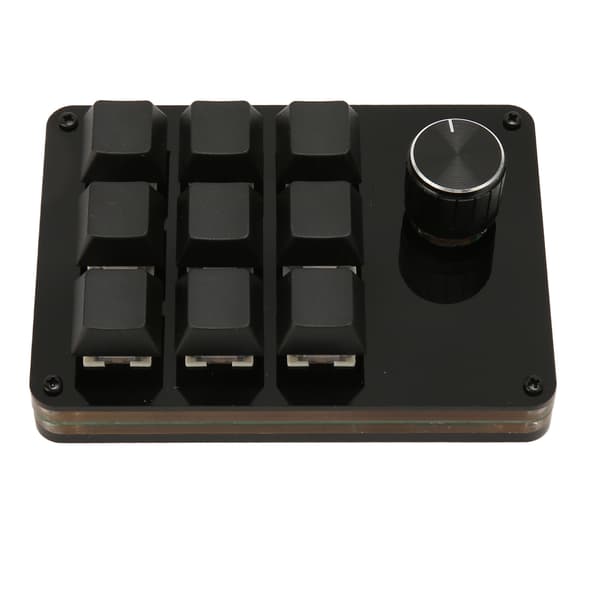 Mini 9-key Keyboard with Knob, Macro, Mechanical Keyboard, Replaceable Blue Switches, Key Line Separation