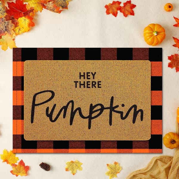 2 stk. efterårsudendørsmåtte Velkommen Hey There Pumpkin Dørmåtte Efterårstæppe size_name 3.15 Inches