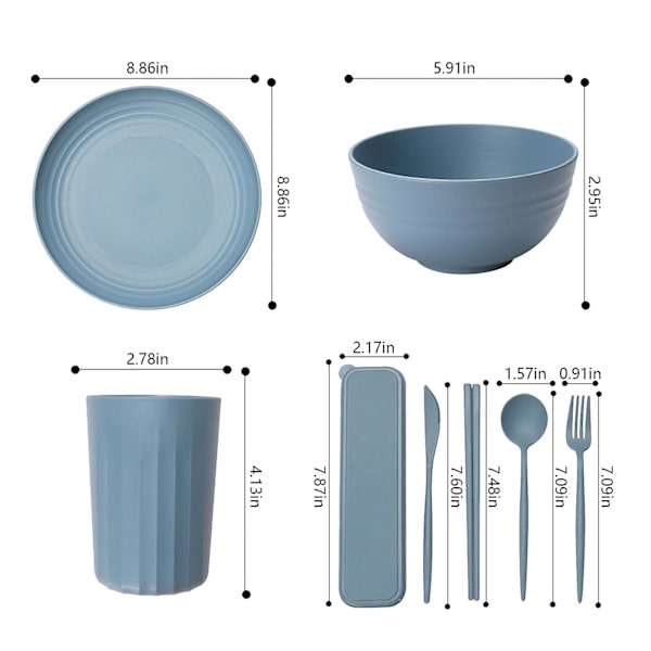 Vetehalm Porslin Set för 4 (32 delar), Vetehalm Porslin Set, Mikrovågsugn och Diskmaskinssäker