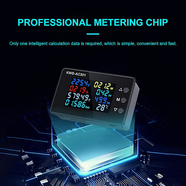 Kws-ac301 Wattmeter Power Meter Voltmeter AC 50-300V Spänning 50-60HZ Power Analyzers LED AC Elektricitetsmätare 0-20/100A Detektor