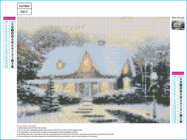 Diamantmaleri sæt 5D DIY, 40x30 cm, Igloo
