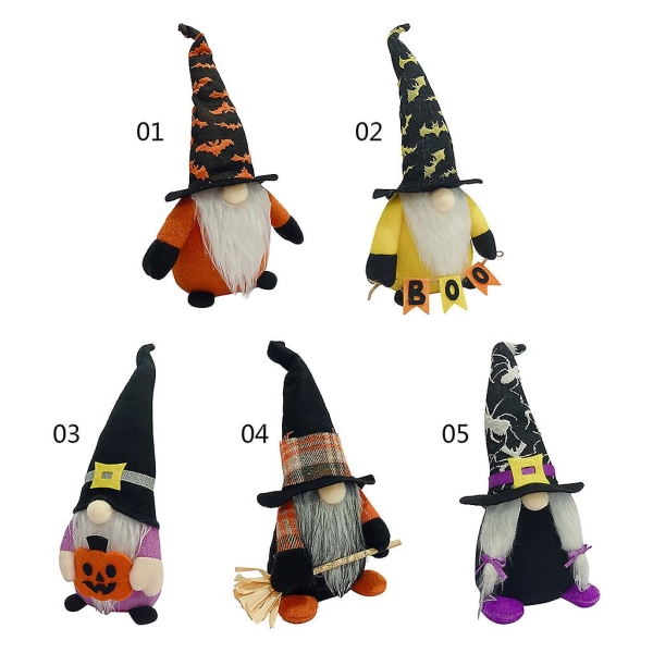 Halloween-tomte Handgjord Plyschdocka Spindel Skandinavisk Tomte Hem Festdekorationer Ta en kvast