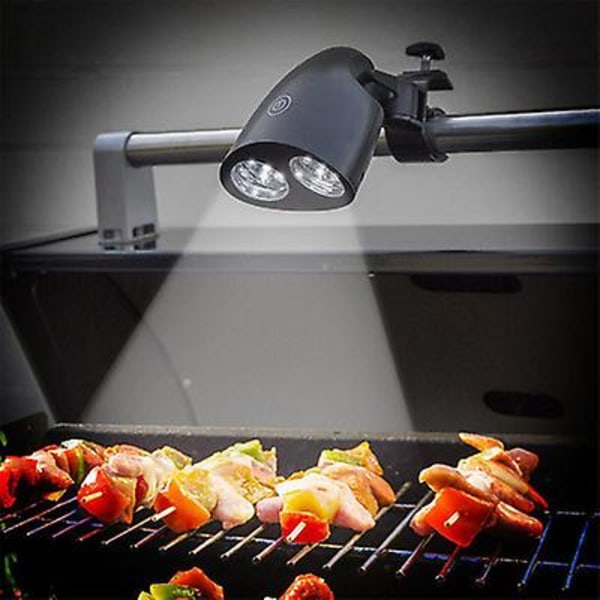 Grilllys for Grill, Utendørs 360 Graders Fleksibelt BBQ-lys Med 10 Super Lyse LED-lys, Varmebestandig Nattegrilllys Med Solid Klemmefeste