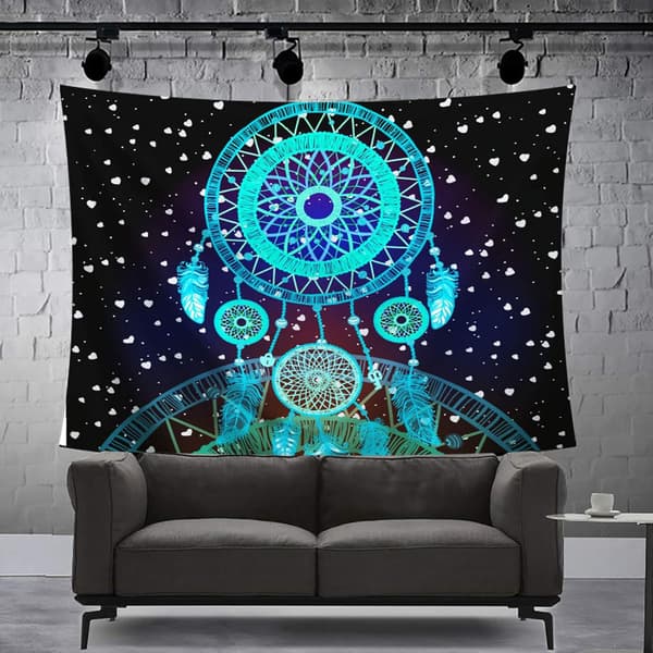 1 stk drømmefanger blå, 200x150 cm drømmefanger billedvev veggteppe