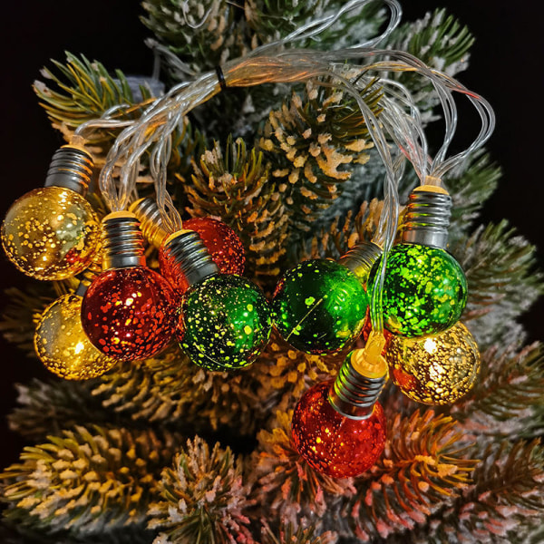 Juleboblelys, pærer med glitter for juletrebelysning 40LED 20FT