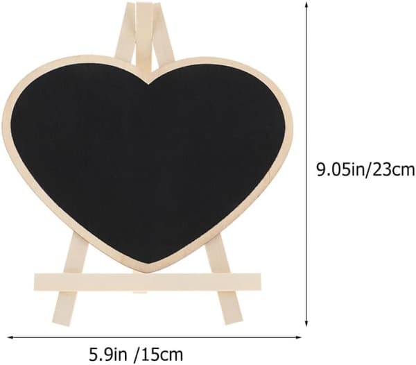3-pack hjärtformade minitavlor, liten träkritatavla
