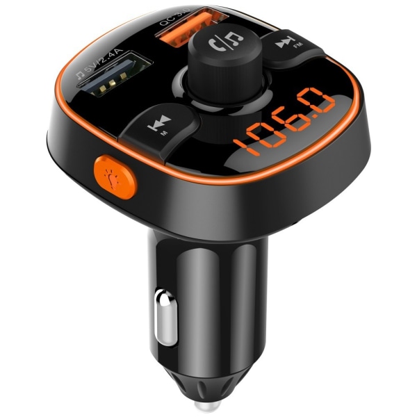 Bluetooth FM-lähetin autoon, radion vastaanotin/äänensovitin kahdella auton latausliittimellä, tukee latausta