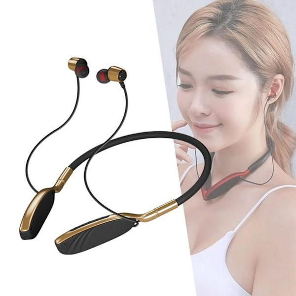 Nackband Bluetooth-hörlurar, Flexibla Trådlösa Bluetooth-hörlurar med Bluetooth-headset