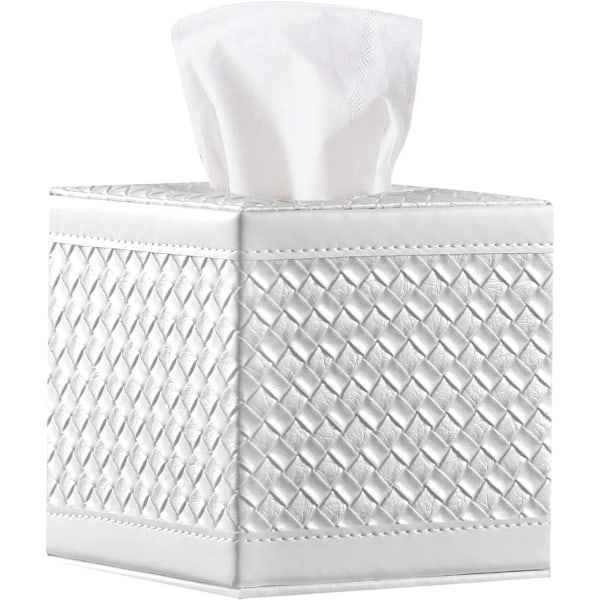 Vævæskeskrin Cover Kvadrat, Moderne Vævæskeskrin Holder til Serviet Ansigtspapir, Læder Tørretumbler Ark Dispenser Organizer til Badeværelse Vanity Bordplade