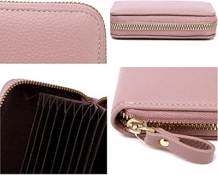 Card Holder, RFID Blocking Leather Card Holder, with Space for Cash and ID