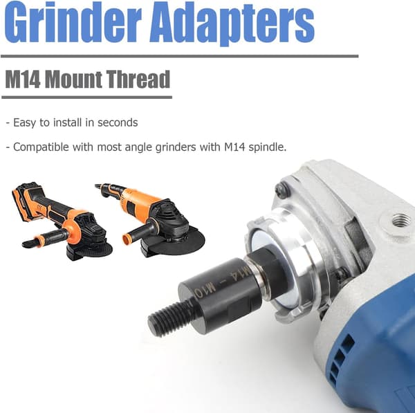 2 Pieces Angle Grinder Adapter M14 Female to M10 Male Thread Adapter Conversion Tool Grinder Converter Extension Rod