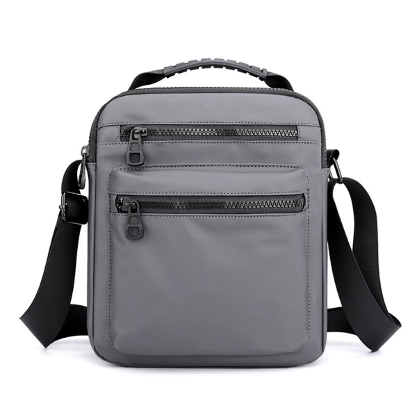 Vintage Männs Axelväska Messenger Satchel Handväska Reseväska Grå