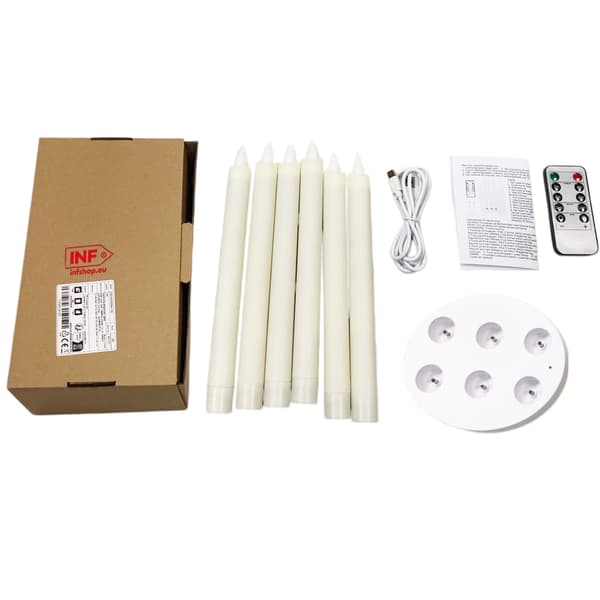 Rechargeable LED Candles HC-022S with Remote Control, 6-pack, Warm White 516
