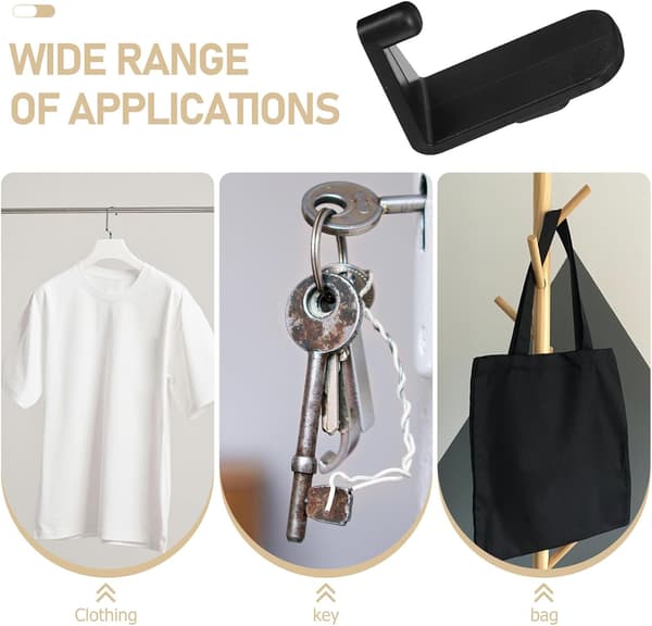 5 Pieces Black Pegboard Hooks for Hanging Non-Damaging ABS Material Easy Installation Single Hole Hooks