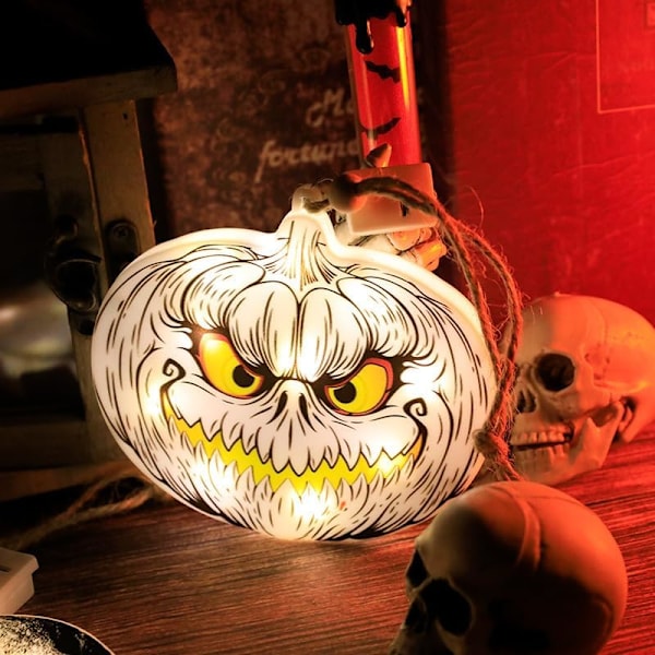 4 stk. Halloween Lys Græskar Dekoration, Halloween Pynt Spøgelses Dekoration, Halloween Indendørs Dekorativ LED Græskar Lanterne Sk