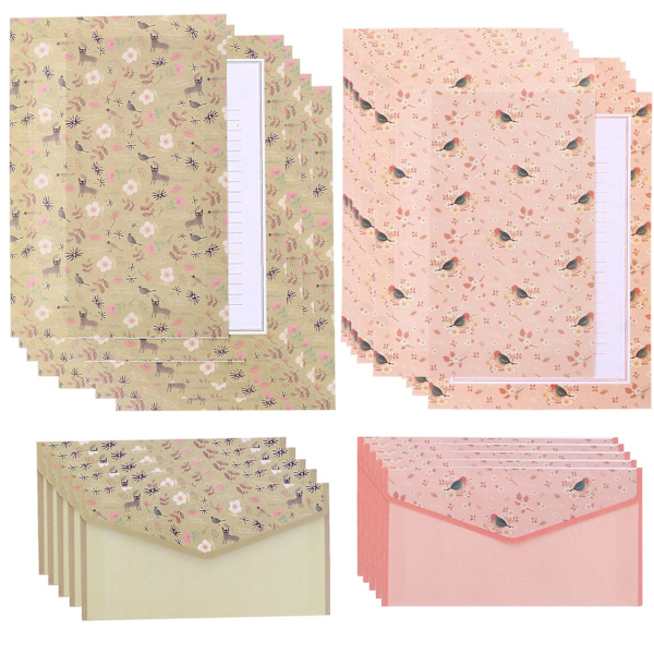 90 kpl kauniita kirjapapereita kirjekuorilla A5 kirjapaperi kirjekuorisetti sekoitettuja värejä Assorted Color
