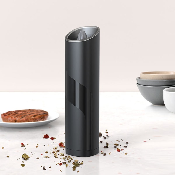Peberkværn, Elektrisk Gravity Salt- og Peberkværn, Automatisk Peberkværn med Justerbar Grovhed, Batteridrevet