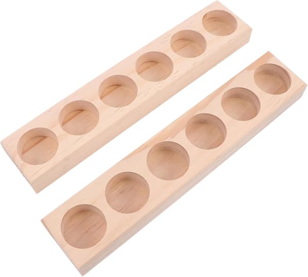 2 stk eterisk olje displayhylle arrangør oppbevaringsstativ 6 rom tre glatt overflate dekorativ