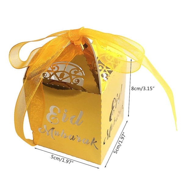 SilverParty Kid Favors 50 Pack Gold Hopea Happy Mubarak Box Decoration RasHopea