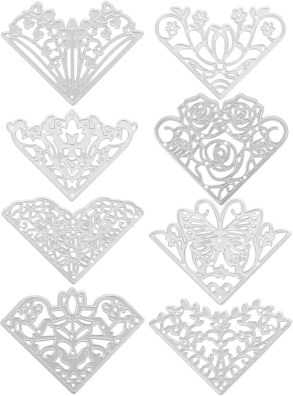 8 Pieces Carbon Steel Lace Embossing Cutting Dies Set Triangular Edge Punches