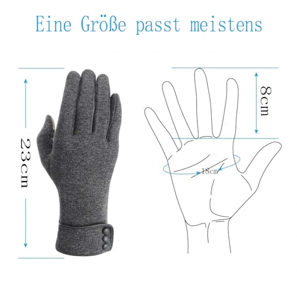 2 par damevinterhandsker, varme plys-handsker, forede vindtætte handsker