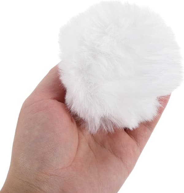 12 stk. fluffy pompom-kugler i imiteret pels til håndarbejde, hatte, sko, tørklæder, handsker, tasker