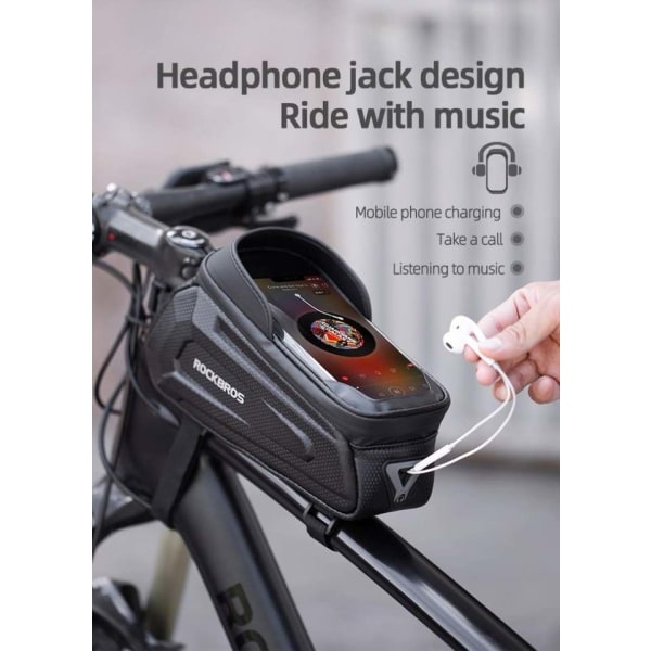 Mobilväska 1,7L Cykelcykling, Vattentät reflekterande pekskärm, Cykeltillbehör, Fack för telefonverktyg,