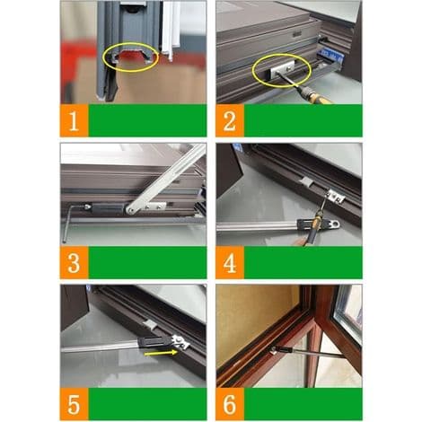 Aluminium Alloy Window Restrictor, Double Internal Angle Regulator, Window Stay, 1 Piece