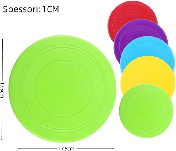 Hundefrisbee, 5 dele, blød silikonegummi, til alle hunde, 17,8 cm