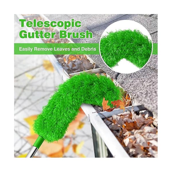 Gutter Cleaning Brush Roof Tool with Telescopic Extendable Pole 8.2ft Guard Cleaning Tool Easy Re