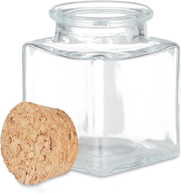 Kryddburkar, rektangulära, set om 12, 50 ml kryddförvaring, kryddburkar, set med bambulock
