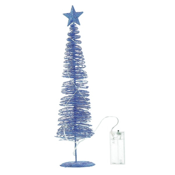 1 stk Lysende Juletrær Ornament Kreativt Juletrær Skrivebords Ornament Blå 8X8X36CM