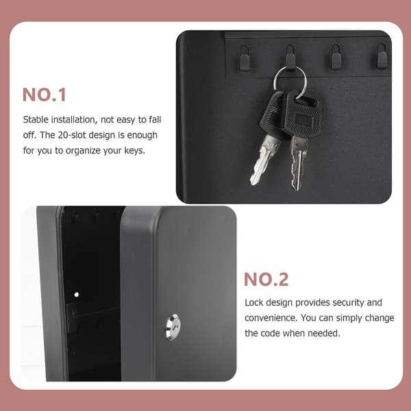 Key Cabinet Key Storage Box Compartment Box Cabinet for Home Office Wall Mounted