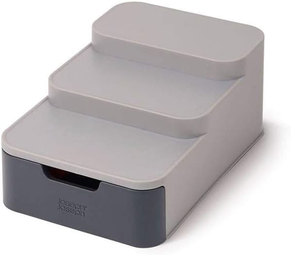Compact Multi-Tier Kitchen Cabinet Organiser for Pantry Storage and Organisation - Grey