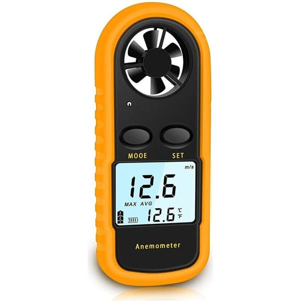 Portable Anemometer, High-Precision Digital Anemometer (±5%) with LCD Backlight, Portable Anemometer for Outdoor Use, HAVC, Drones