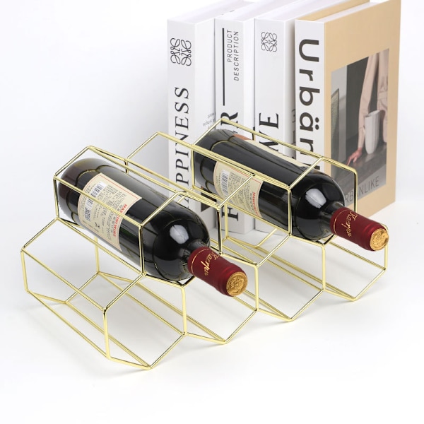 Gullmetall Vinstativ, Benkeplate Vinstativ, 9 Flasker Bordplate Vinstativ For Oppbevaring