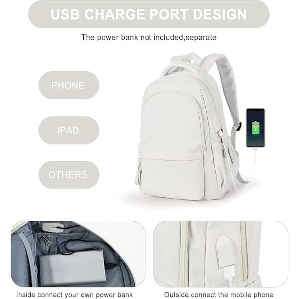 Laptop Backpack, Waterproof Laptop Backpack with 18 Inch USB Charging School Bag
