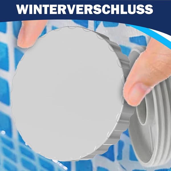 Sæt med 2 vinterpoolpropper - Frostbestandige og vandtætte - med tætning - Vinterpropper - Poolpropper - Grå