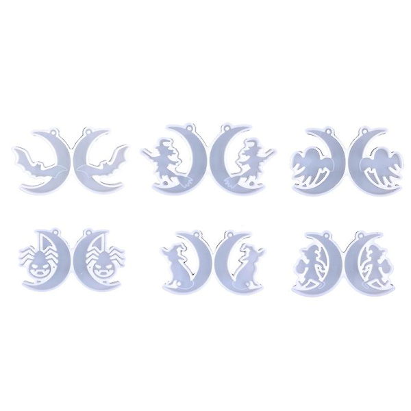 Ørering Form Vedhæng Ornament Hexe Måne Bat Spejl Silikon Form