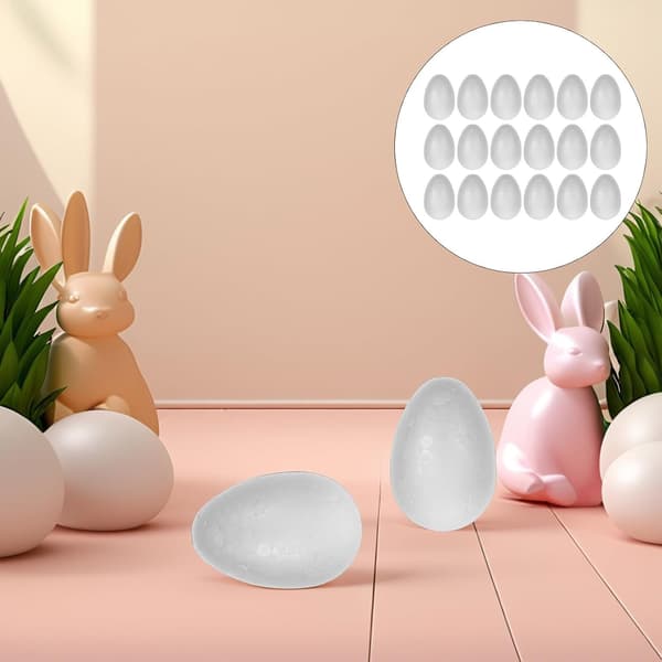 100 hvite 50 mm isopor egg til påskehåndverk DIY-maling glatte kunstige eggkuler