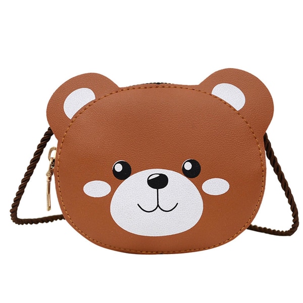 Cute Kids Coin Purse Cartoon Animals Messenger Bag Pu Leather Crossbody BagBear