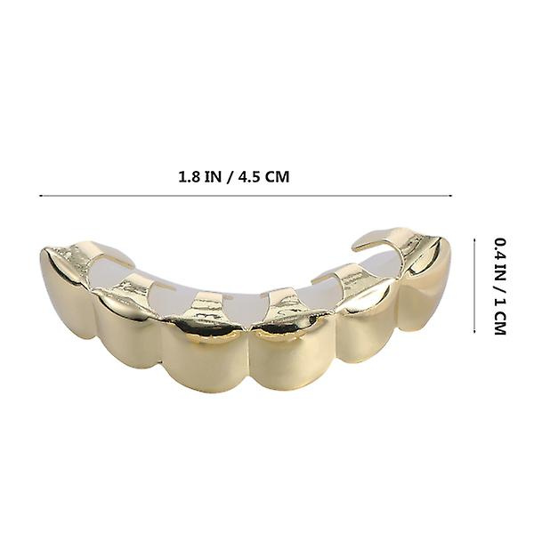 1 Set Nedre Tandgrill Set Hip Hop Tandställning Hip Hop Tandsmycken Gyllene 4,5x1cm