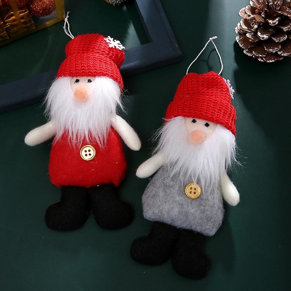 4-pack Julgranspynt Hängande Dekorationer Tomte Snögubbe Docka Jultomte Pojkar Flickor Semesterpynt