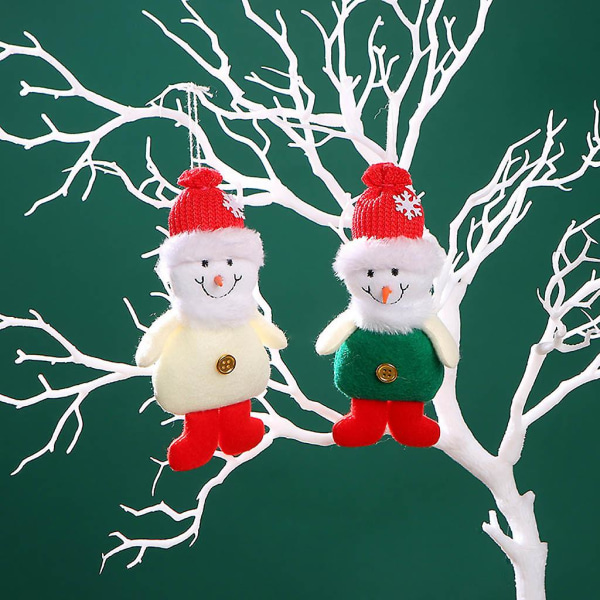4-pack Julgranspynt Hängande Dekorationer Tomte Snögubbe Docka Jultomte Pojkar Flickor Semesterpynt