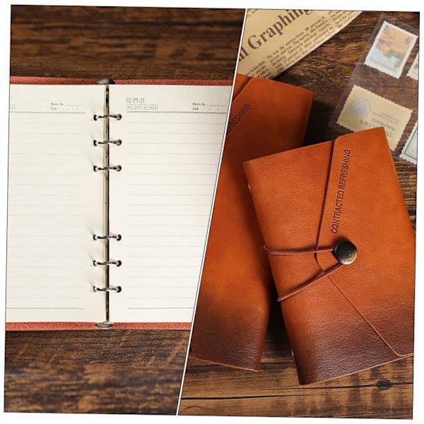 A6 Retro Journal med Rem Sød Rejsedagbog Hjem Notesbog Bærbar Notesbog Tom Journal