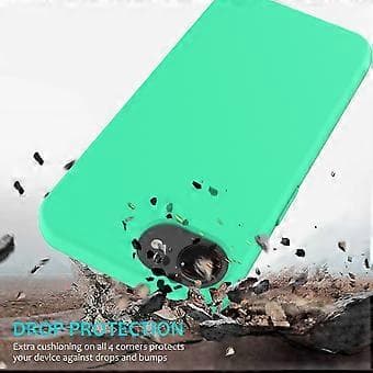 För iPhone 16e Skal Stöttåligt Flytande Silikon Mjukt Foder Baksida Telefonskal - Grön Green