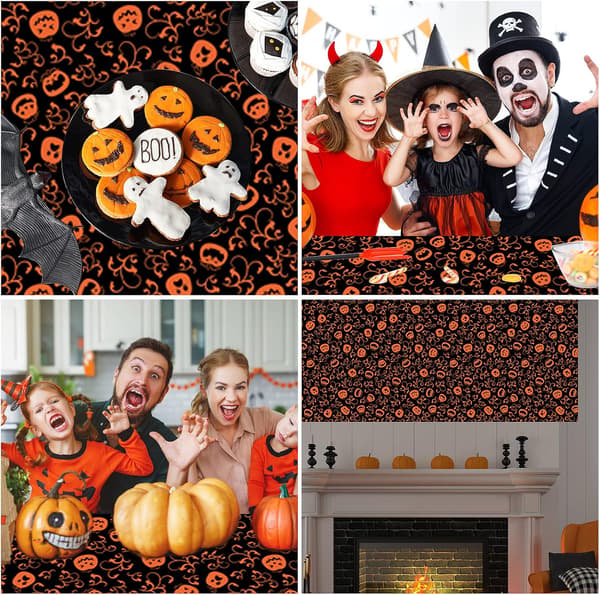 2-pack Halloween-bordsduk Halloween skräck bordsduk vattentät