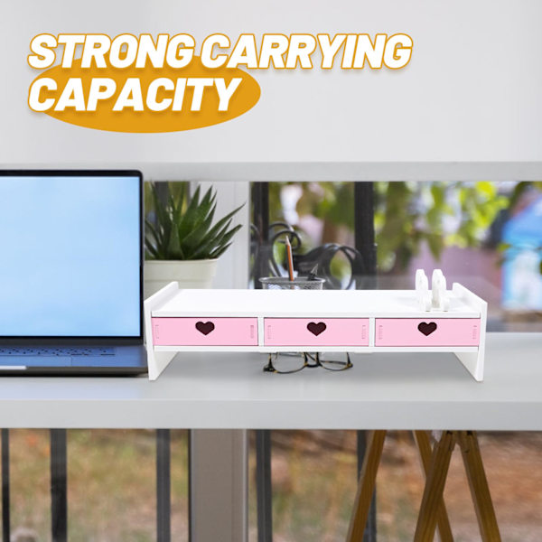 Pink opbevaringshylde Monitor Stand til skrivebord - som kan hjælpe dig med at opgradere din computerskærm og hjælpe med at opbevare varer