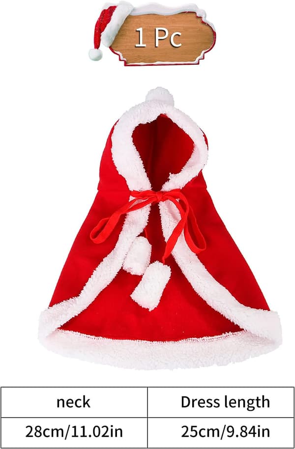 (Medium) Julekæledyrstøj til hund, kat juleferiekostume D
